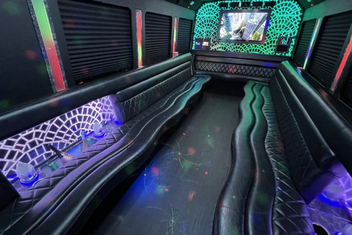 Orange Limo Bus Interior