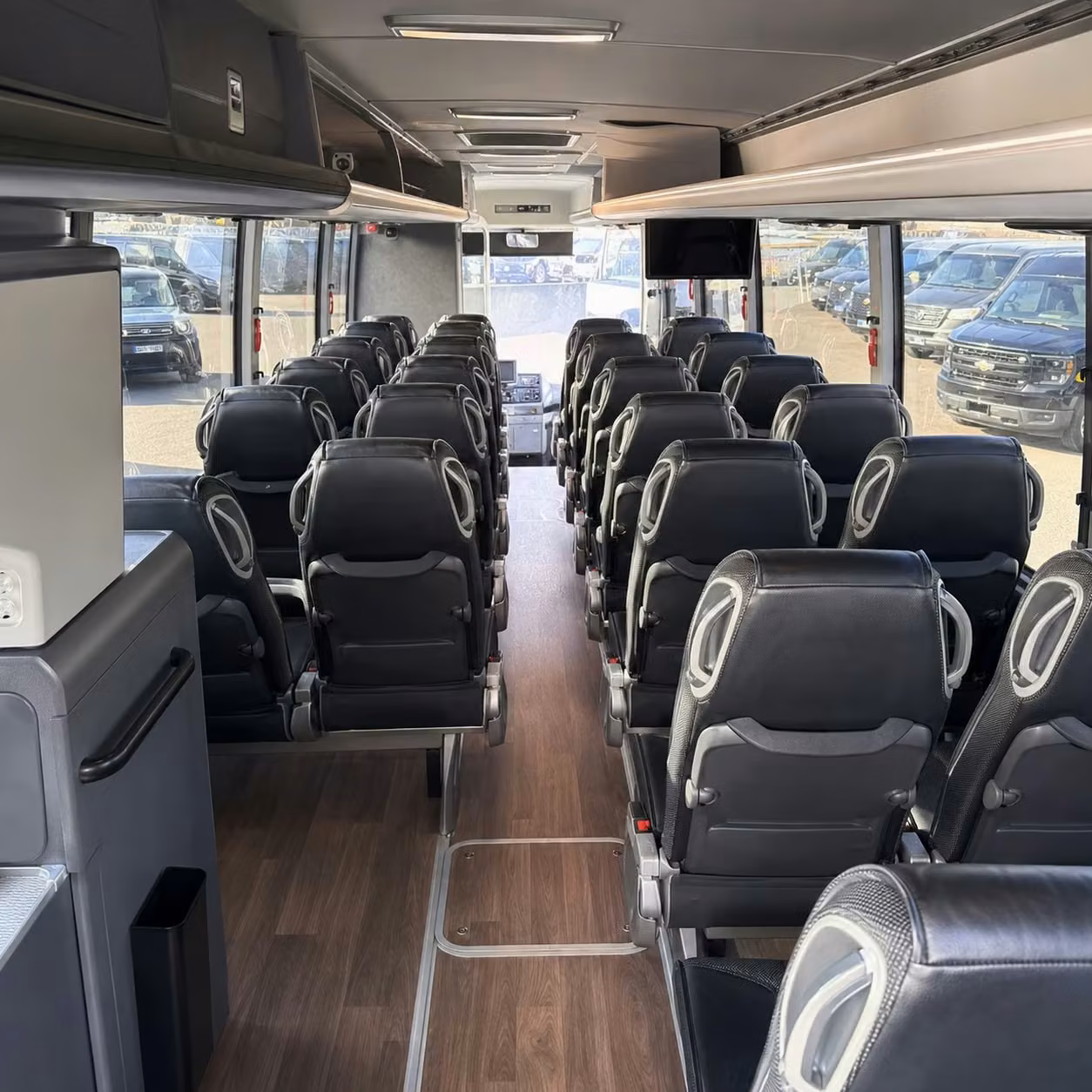 56 passenger charter bus interior