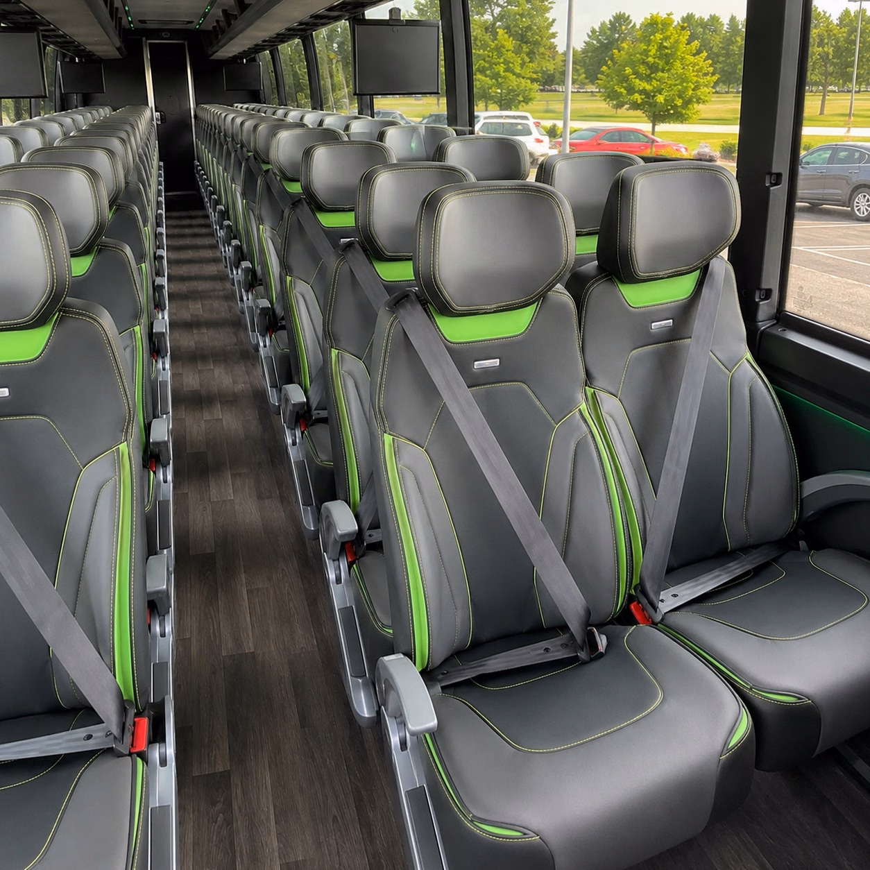 orange 56 passenger charter bus rental